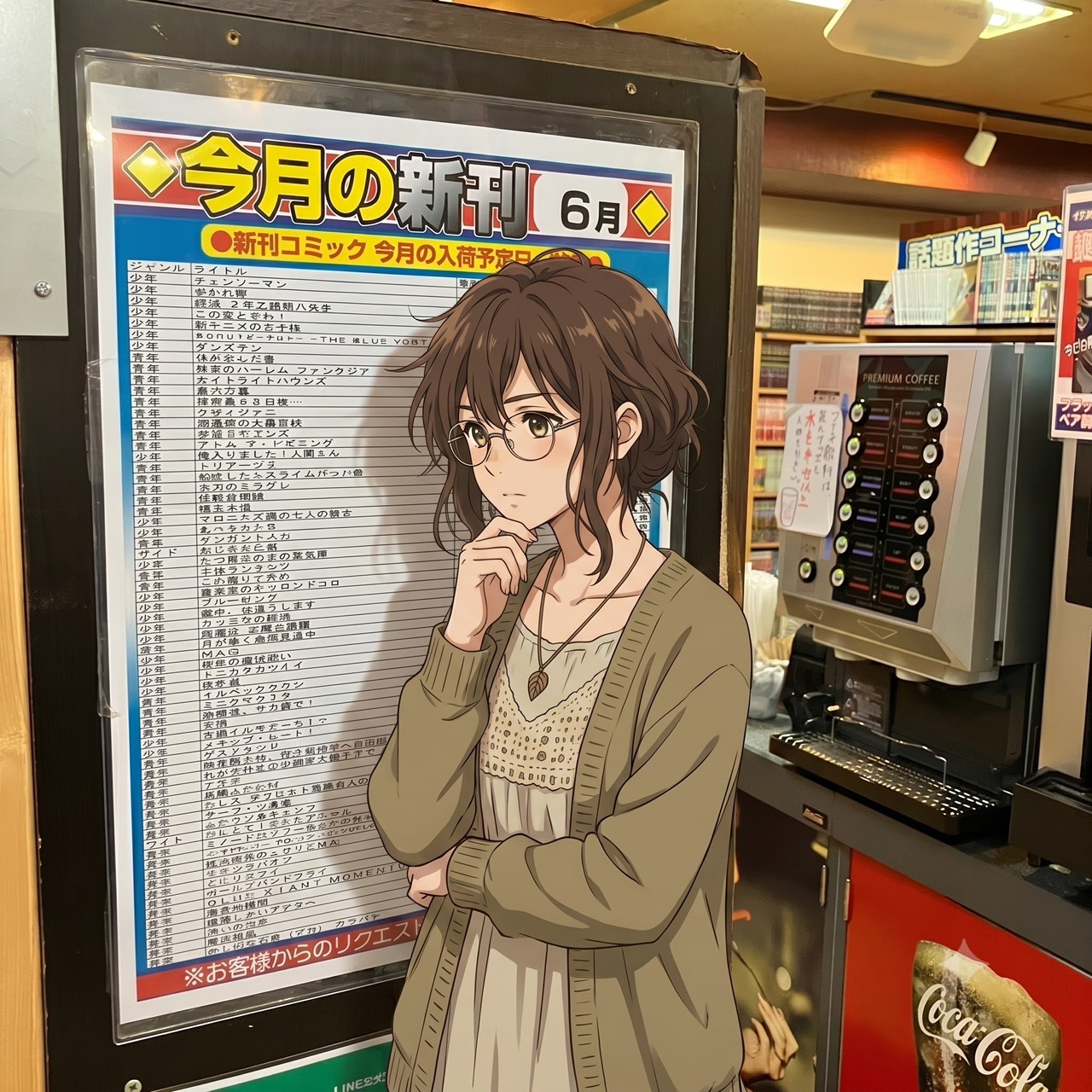 入口の入荷予定表でワクワク！梅雨の金町で新刊コミック待ち